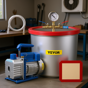 Bomba de vacío Vevor de doble etapa, 7 CFM, 3/4 HP, cámara de 5 galones con manómetro para aire acondicionado - Product Image 2