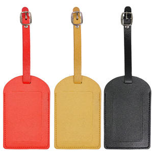 Étiquette à bagages en cuir PU de luxe, porte-cartes de visite, porte-passeport, personnalisable, léger, 13x9cm, horizontal/vertical, rabattable - Product Image 1