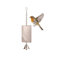 Juguete para Pájaros de Acero Inoxidable, Placa Rectangular con Cadena y Campana para Pájaros de Interior, Diseño Simple y Duradero, Ecológico, Certificado BSCI, Personalizable
