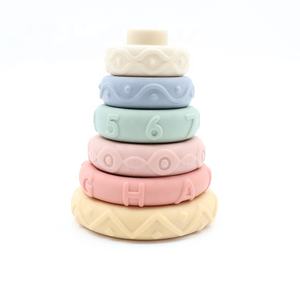 Mainan Susun Silikon Ramah Lingkungan Motif Kartun untuk Bayi Balita, Mainan Edukasi Perkembangan Lembut, Hadiah - Product Image 1