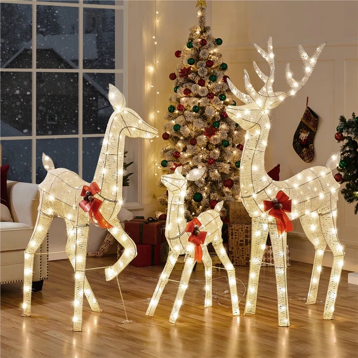 VEIKOUS 53.3-in Freestanding Reindeer Yard Decoration With White LED Lights - View #7