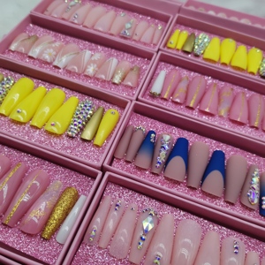 ศุลกากรเด็กเล็บปลอมสาวน้อยน่ารักกดบนเล็บสําหรับวันเกิดสําหรับเด็กผู้หญิงขายส่งกดบนเล็บ - Product Image 1