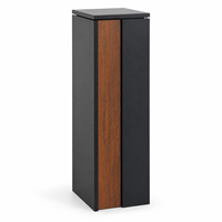 Boîte de livraison verticale étanche antivol avec accent grain de bois, boîte aux lettres autonome pour colis, pour porche extérieur