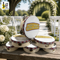 Tambourin de mariage personnalisé de 6 pouces, décoration de table, tambour à main en bois personnalisé, accessoire pour réception, dîner, fête, cadeau