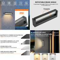 Nouvelles lampes murales LED de jardin en aluminium, design moderne, étanches IP65, angle de faisceau rotatif, pour la décoration de jardin, de maison et d'extérieur