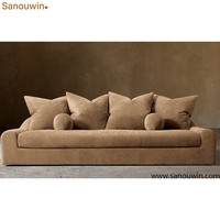 Canapé en cuir moderne à accoudoirs incurvés, canapé surdimensionné rembourré en tissu moelleux, canapé de luxe pour salon, meubles d'intérieur pour villa