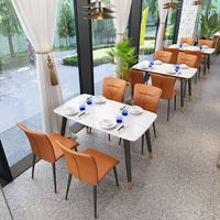 Conception moderne café utilisé cabines en cuir siège table à manger café banc sièges restauration rapide chaise restaurant ensemble de meubles