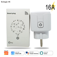 Prise intelligente WiFi EU 16A, fonctionne avec l'application Tuya Smart Life, compatible avec Alexa et Google Assistant
