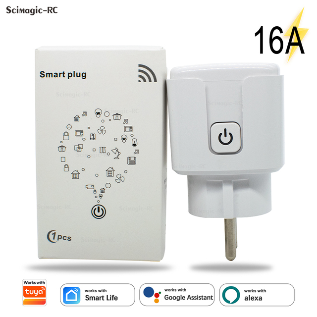 Smart Plug WiFi Socket EU 16A Power Works with Tuya Smart Life APP Control Works With Alexa Google Assistant