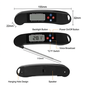Termómetro Digital para Alimentos con Voz, Pantalla Digital Retroiluminada, Termómetro con Sonda para Cocina, Barbacoa, Repostería y Café - Product Image 2