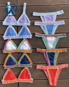 Brasilianischer Luxus-Bikini, Maßgefertigter Handgehäkelter Triangel-Bikini, Großhändler für Hochwertige Badeanzüge für Damen - Product Image 1