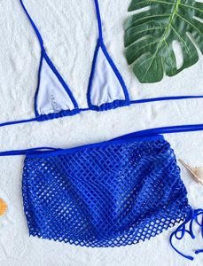 STOCK 6 Couleurs SANS PAD Mini Bikini Ensemble Résille Superposition 3 Pièces Maillots De Bain <span class=keywords><strong>Voir</strong></span> À Travers La Plage Jupe Cover Ups - Product Image 5