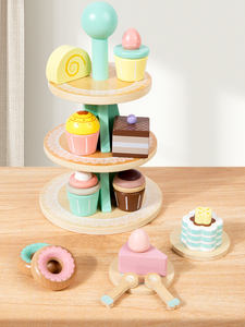 Espositore per Torte a Tre Piani in Legno, Set Gioco di Ruolo per Bambini in Età Prescolare, Altri Giochi di Finzione - Product Image 6
