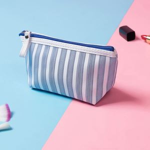 Bolsa de Cosméticos para Lápiz Labial a Precio Económico, Elegante Bolsa de Aseo con Rayas, Bolsa de Maquillaje Mini de Poliéster con Cierre para Damas, Logotipo Personalizado - Product Image 6
