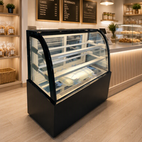 Vitrine réfrigérée commerciale RTK en verre incurvé pour pâtisserie, équipement de réfrigération pour boulangerie