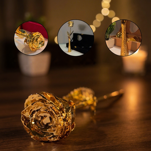 Caja de Regalo Premium con Rosa Real Chapada en Oro de 24K, Hecha a Mano, Elegante y Romántica, de Larga Duración, para el Día de la Madre - Product Image 6