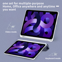 Nouvelle Coque de Protection Intégrale en PU de Haute Qualité pour iPad 10,9 Pouces (Modèle 2025) avec Support Triple Pliable Multi-angles pour Tablette Apple