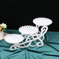 Support à gâteau de mariage élégant à 3 niveaux et présentoir à desserts, centre de table pour fête d'anniversaire, plateau de collations pour le thé de l'après-midi, buffet froid