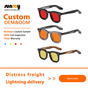 Gafas de Sol Unisex con Protección UV, Montura Completa Estilo Ojo de Gato, Lentes Naranja y Rojo, Anti Luz Azul, para Regalo - Product Image 3