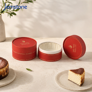 Boîte cylindrique en carton alimentaire imprimée sur mesure pour boulangerie, emballage biodégradable, résistant au four, tube en papier pour gâteau basque - Product Image 2