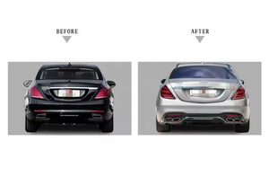 Kit Carrozzeria Completo per Mercedes Classe <span class=keywords><strong>S</strong></span> <span class=keywords><strong>W222</strong></span> 2014-2020 - Aggiornamento a Stile S63 AMG: Minigonne Laterali, Paraurti Anteriore e Posteriore, e Griglia - Product Image 5