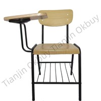 Chaise d'étude empilable moderne en métal avec tablette d'écriture pour étudiants, idéale pour l'école, la maison, le bureau, l'hôpital, l'extérieur – Qualité commerciale