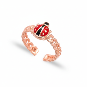 Ladybug Design <b>Adjustable</b> <b>Ring</b> Turkish Handcrafted Wholesale 925 Silver Sterling Jewelry Women - Product Image 2