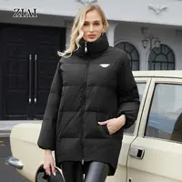 Оптовая продажа, Женская хлопковая одежда, зимняя новая короткая дизайнерская плотная зимняя одежда с высоким воротником и коротким наполнителем для женщин
