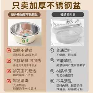 Bol en acier inoxydable épaissi de qualité alimentaire, réutilisable, pour la cuisine et la préparation culinaire - Product Image 1