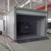 Garage conteneur démontable en kit avec volet roulant et fenêtres de sécurité pour le stockage extérieur de véhicules