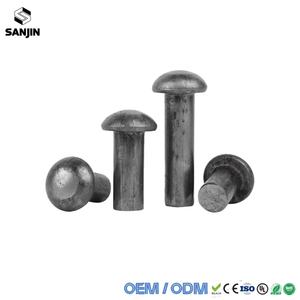 Rivets en fer M8 M10 M12 M14 M16 M18 M20 GB867 à tête demi-ronde, rivets pleins à <span class=keywords><strong>frapper</strong></span>, en <span class=keywords><strong>acier</strong></span> au carbone, longueur de tige 10mm-110mm - Product Image 2