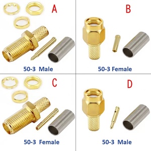 Conector de crimpado macho N/SMA/TNC/BNC/UHF/F de suministro de fábrica para cables RG58, RG316, RG213, RG174, 1.13mm, LMR240, LMR400 - Conectores RF SMA - Product Image 4