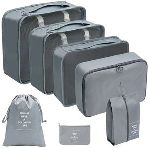 Customized 7 Pcs Foldable Wholesale Waterproof Portable Travel Luggage Organizer Packing Cubes <b>Suitcase</b> Organizer - Product Image 2