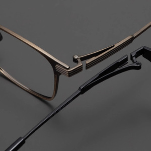 Gafas de Sol Matsushima <span class=keywords><strong>Masaki</strong></span> Personality Hinge 151, Montura Grande de Titanio Puro, Estilo Vintage, Diseño Geométrico para Hombre - Product Image 3