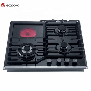 เตาแก๊สแบบฝัง 4 หัวเตา พร้อมเตาแม่เหล็กไฟฟ้า 4 หัวเตา หน้าเตากระจก - Product Image 1