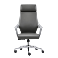 Chaise de bureau exécutive moderne ergonomique confortable à hauteur réglable avec base en acier et revêtement en cuir PU pivotante pour la maison et les bureaux professionnels