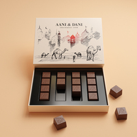Boîte Cadeau Bonbon vide de barre de chocolat de luxe tendance personnalisée Boîte d'emballage en papier de carton de cadeau de bonbon sucré dattes pour chocolat