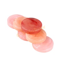 Comptoirs de Backgammon en résine rose brillant Sakura Jetons de Backgammon en plastique à bord rond et texture marbrée personnalisés