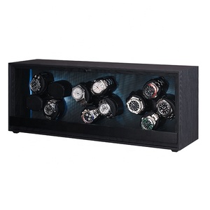 Espositore Rotante per <span class=keywords><strong>Orologi</strong></span> Automatici in MDF di Lusso con Finitura Effetto Legno, Resistente all'Acqua, 12 Scomparti, Silenzioso - Product Image 2