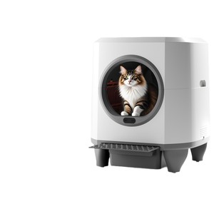 Fully automatic <b>extra</b>-<b>large</b> smart electric cat litter <b>box</b> with deodorizing function, enclosed design, and sand-proof design. - Product Image 1