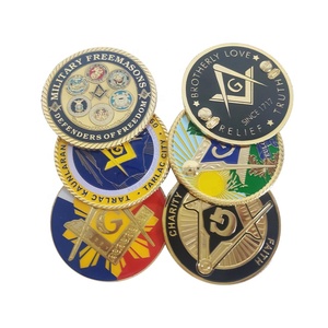 Tùy Chỉnh Bán Buôn Nhà Máy Giá Hình Dạng AG Vàng Mạ Mềm Cứng Men Freemasonry Masonic Xe Biểu Tượng - Product Image 6