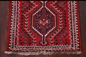 Alfombra Tribal Geométrica Roja Hecha a Mano Alfombra de Lana de 3x4 Pies Diseño Oriental Tradicional Material de Algodón Personalizable - Product Image 5