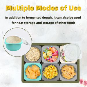 Panier de Fermentation en Silicone Pliable pour Four Domestique, Bol de Levage de Pâte Pliant en Silicone avec Couvercle pour la Cuisson du Pain - Product Image 5