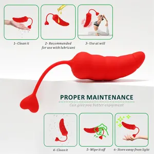 YPM Chili Vibrator Strong Power Juguetes sexuales de silicona Masturbación Punto G Rojo Verde Juguetes sexuales para mujeres - Product Image 3