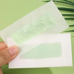 Bandes de <span class=keywords><strong>cire</strong></span> à l'aloe vera pour épilation des lèvres du visage, tissu non tissé, papier à épiler à froid, double taille, rapide et efficace, vente en gros - Product Image 4