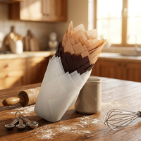 Moules à gâteau jetables en papier sulfurisé en forme de tulipe, résistants à la chaleur, écologiques, imprimés avec logo personnalisé, vente en gros