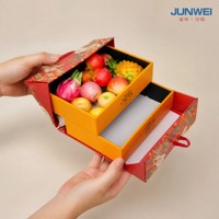 Boîte cadeau à fruits biodégradable personnalisée à deux niveaux avec tiroirs coulissants en carton ondulé et doublure en éponge pour fruits frais – Vente en gros