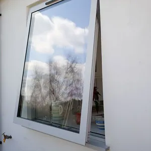 New design thermal broken Aluminum With Fly Screen double glass hung window rainproof side hung window