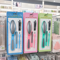 Ensemble de pédicure professionnel en acier inoxydable 4 pièces, coupe-ongles, lime à ongles, fourchette à cuticules, kit d'outils de manucure pour salon et maison