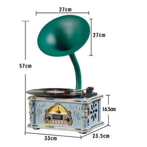 Sistema de Audio Retro Portátil de Escritorio, Receptor BT, Radio FM, Reproductor de Vinilos, Apariencia Elegante, Ideal para Regalo de Boda o Fiesta - Product Image 6